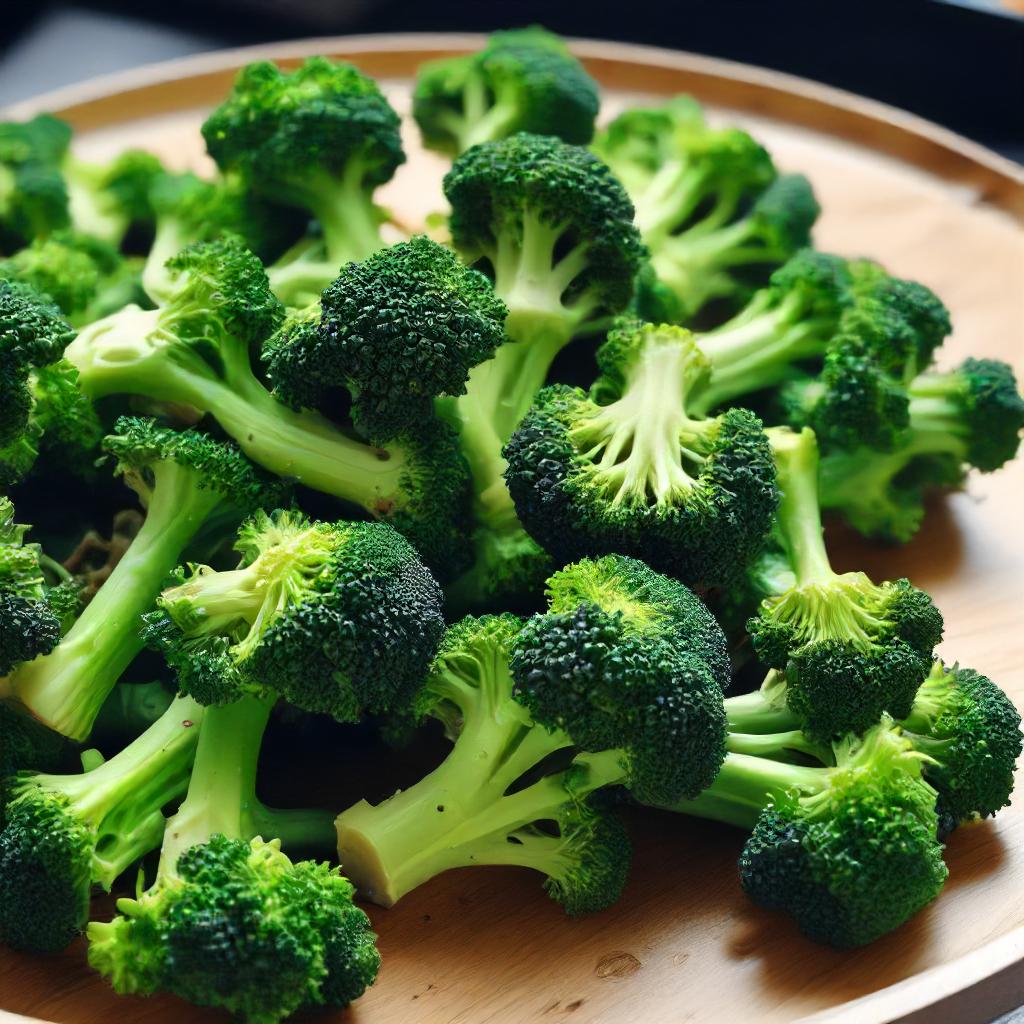 Fresh Broccoli Harvest From Vegetable Garden