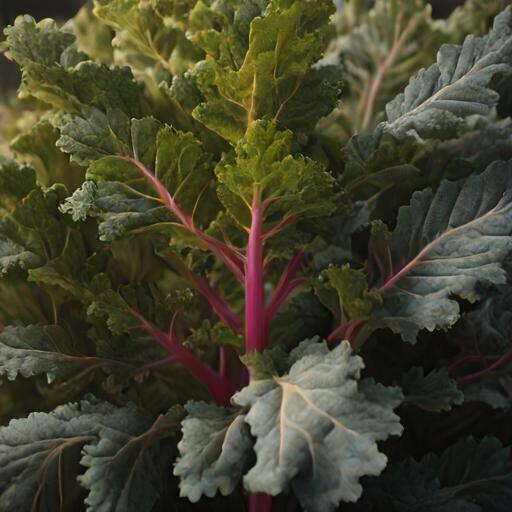 Kale Seeds – Red Russian Garden Seeds From Back Home Seed.  Red Russian Kale Growing In Vegetable Garden