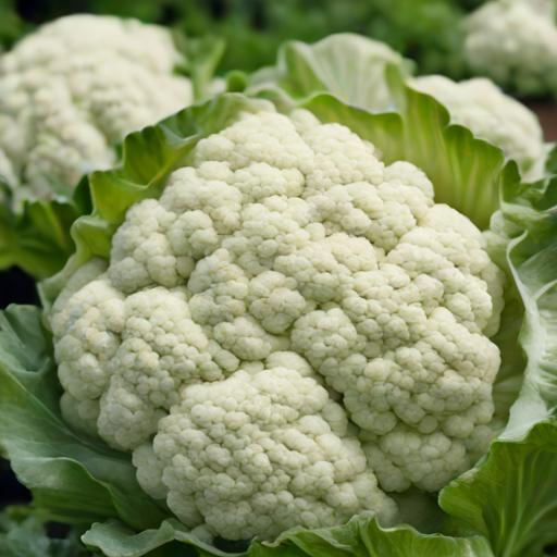 Snowball Y Improved Cauliflower Growing In Vegetable Garden 