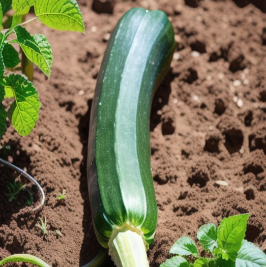  Zucchini Squash Growing In Vegetable Garden