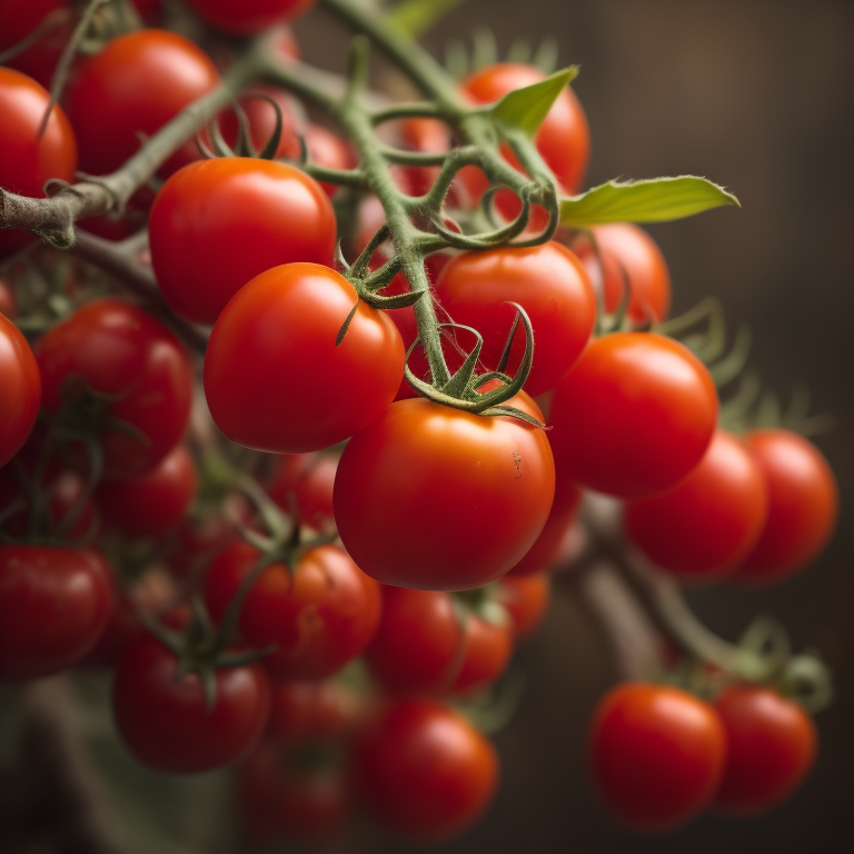 Tomato Seeds - Large Red Cherry Growing In Vegetable Garden On A Tomato Vine