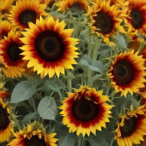 Indian Blanket Sunflowers Growing In A Field