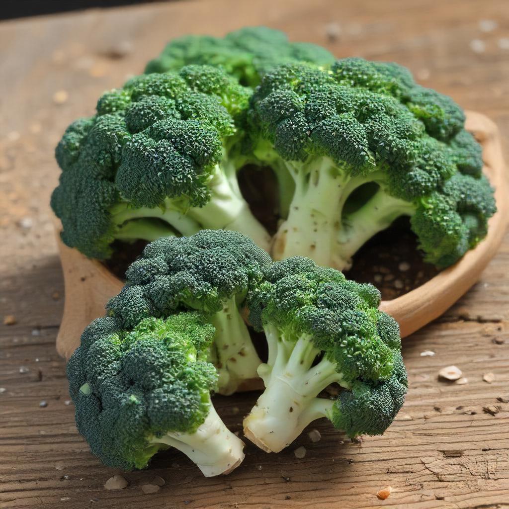 Fresh Broccoli Harvest From Garden